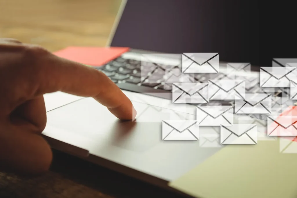 Email Marketing Headers - image of a man opening emails. 